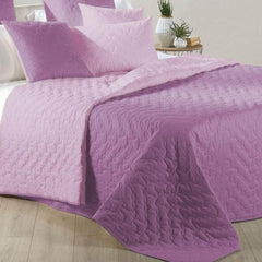 Mix double trapuntino caleffi cotone mauve copriletto tinta unita