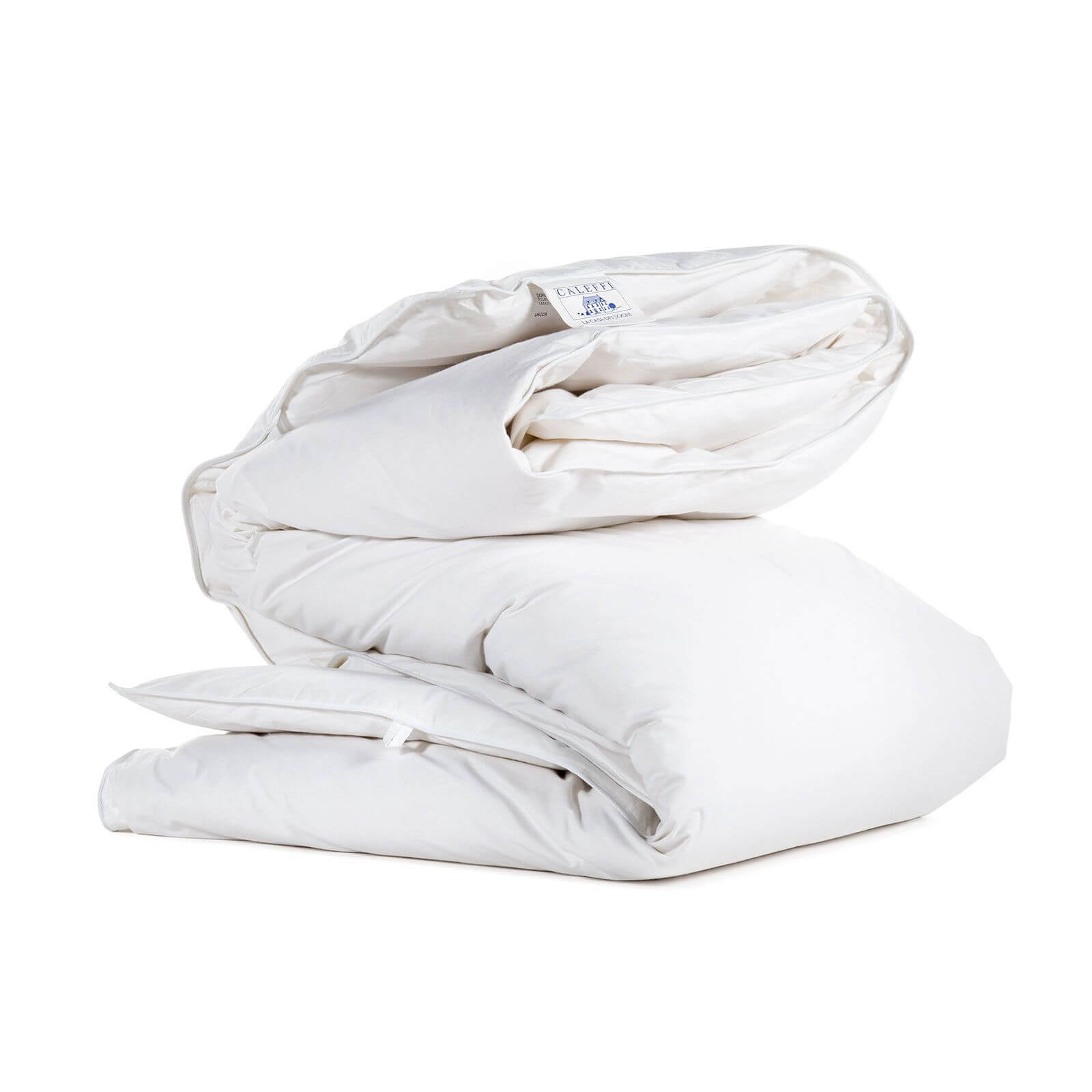 Piumino interno matrimoniale Dormipiuma Caleffi in piuma d'oca. peso 300 g/mq. Composizione 70% piumino, 30% piumette. Rivestimento in cotone a tenuta piuma.