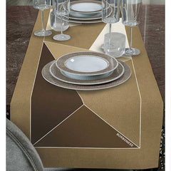 Runner Borbonese Trilogy in puro cotone. Fantasia geometrica moderna ed elegante. Corsia rettangolare, misura 50x150 cm.