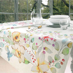 Tovaglia fascino gabel vallesusa floreale in cotone rettangolare per 12 persone