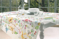 Tovaglia fascino gabel vallesusa floreale in cotone rettangolare per 12 persone