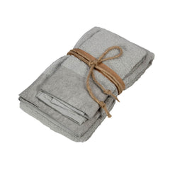 Coppia asciugamani Fazzini Galuchat in spugna di puro cotone. Colore grigio.