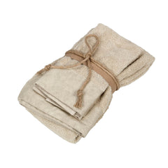 Coppia asciugamani Fazzini Galuchat in spugna di puro cotone. Colore beige/tortora.