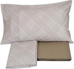 completo lenzuola fazzini matteo in offerta in cotone matrimoniale piazza mezza singolo beige