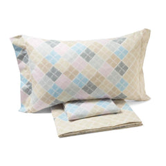 completo lenzuola in flanella di cotone caleffi Shetland, fantasia, colore naturale beige