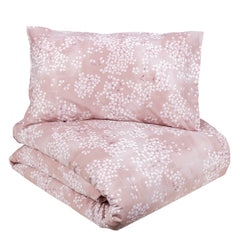 Copripiumino matrimoniale Fazzini Kimono in percalle di puro cotone. Fantasia floreale colore rosa