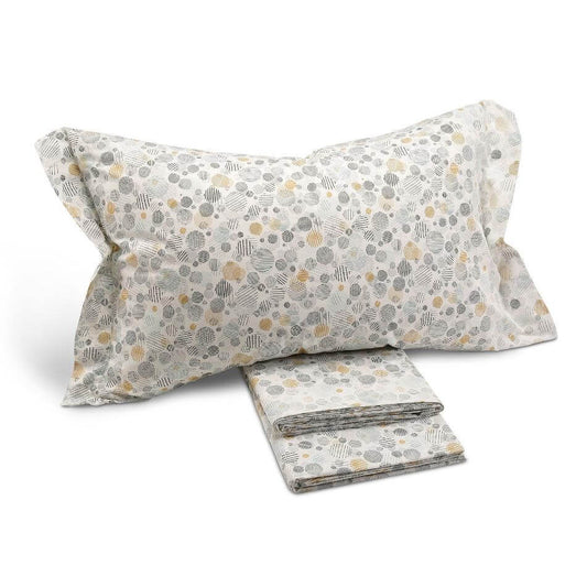 completo lenzuola matrimoniale caleffi harris in cotone. variante colore grigio senape