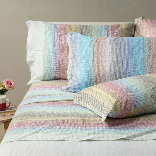 Completo lenzuola matrimoniale Caleffi Bolero, in flanella di puro cotone. Fantasia multicolore. Per letto singolo, piazza e mezza e matrimoniale