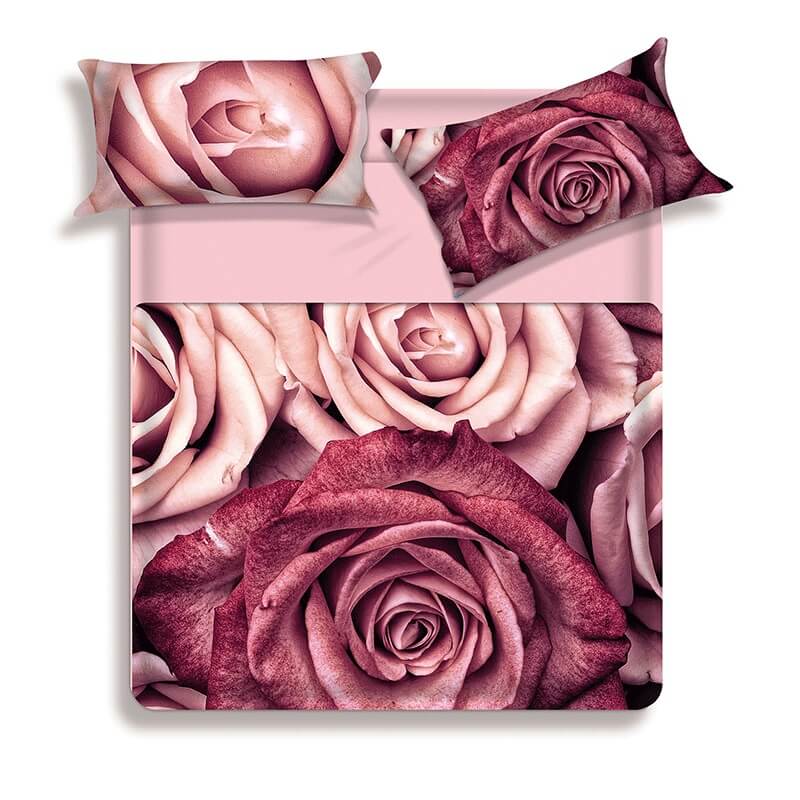 lenzuolo copriletto matrimoniale bordy biancaluna miss terry fantasia con fiori e rose