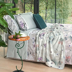 plaid velvet fazzini in pile e viscosa. Fantasia floreale colore grigio