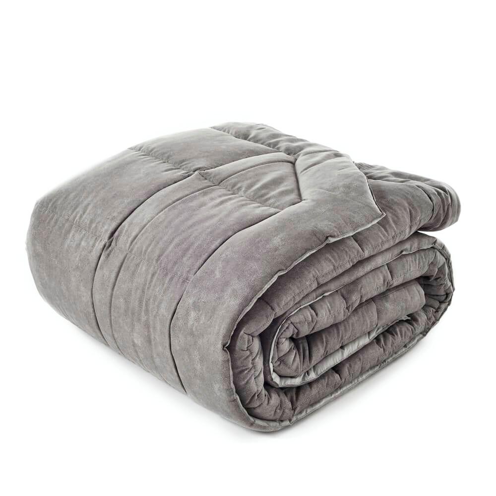 Trapunta invernale matrimoniale Galuchat di Fazzini. Piumone in percalle di cotone, variante di colore grigio.