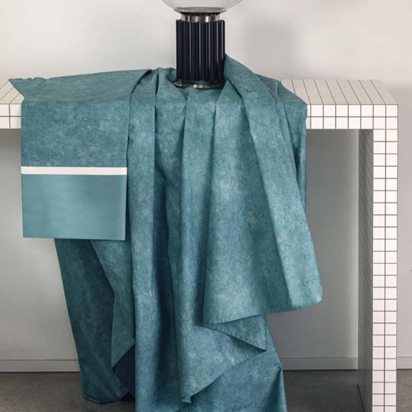 Trapunta invernale matrimoniale Galuchat di Fazzini. Piumone in percalle di cotone, variante di colore verde petrolio.