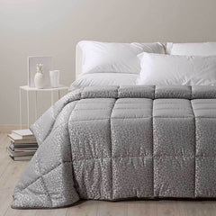 Trapunta invernale matrimoniale Caleffi Interni in raso jacquard. Piumone con fantasia geometrica colore grigio