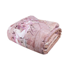 Trapunta invernale matrimoniale Fazzini Pink Africa in percalle di puro cotone. Fantasia con fenicotteri su fondo rosa