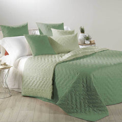 Mix double trapuntino caleffi cotone verde giada copriletto tinta unita matrimoniale