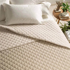 Trapuntino Mix double caleffi in cotone colore naturale beige. Copriletto trapuntato tinta unita per letto matrimoniale e da una piazza e mezza