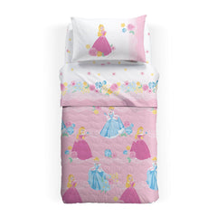 Trapuntino Principesse Caleffi Disney Princess Romantic in cotone. Rosa per bambina.