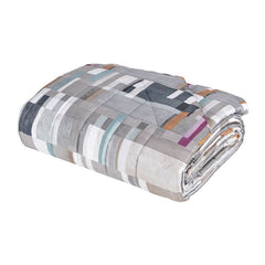 Trapunta primaverile matrimoniale Fazzini Rothko in raso di puro cotone. Il quilt Rothko è stampato in digitale e presenta una stampa geometrica moderna.