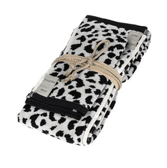 Telo bagno Fazzini Africa, in spugna di puro cotone tinta in filo. Telo doccia con fantasia leopardata colore grigio e nero
