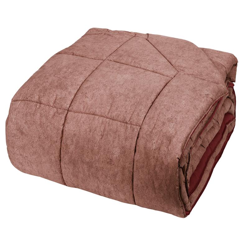 Trapunta invernale matrimoniale Galuchat di Fazzini. Piumone in percalle di cotone, variante di colore burgundy bordeaux