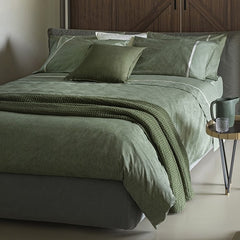 Trapunta invernale matrimoniale Galuchat di Fazzini. Piumone in percalle di cotone, variante di colore verde