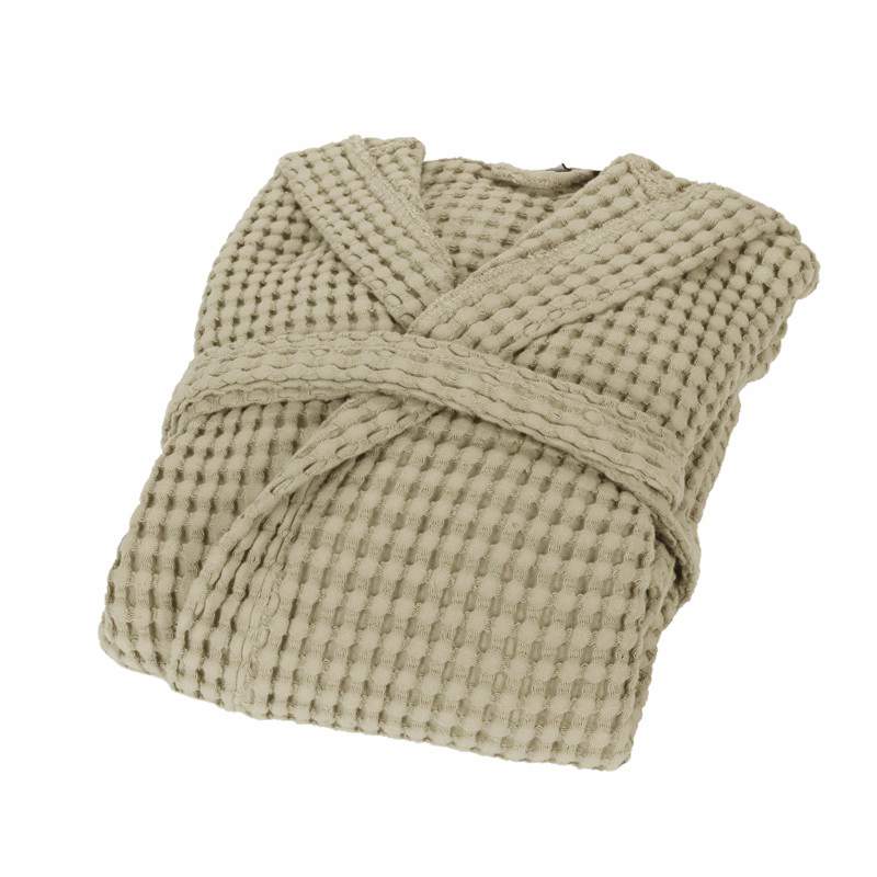 accappatoio con cappuccio fazzini nettare in cotone nido d'ape corda beige