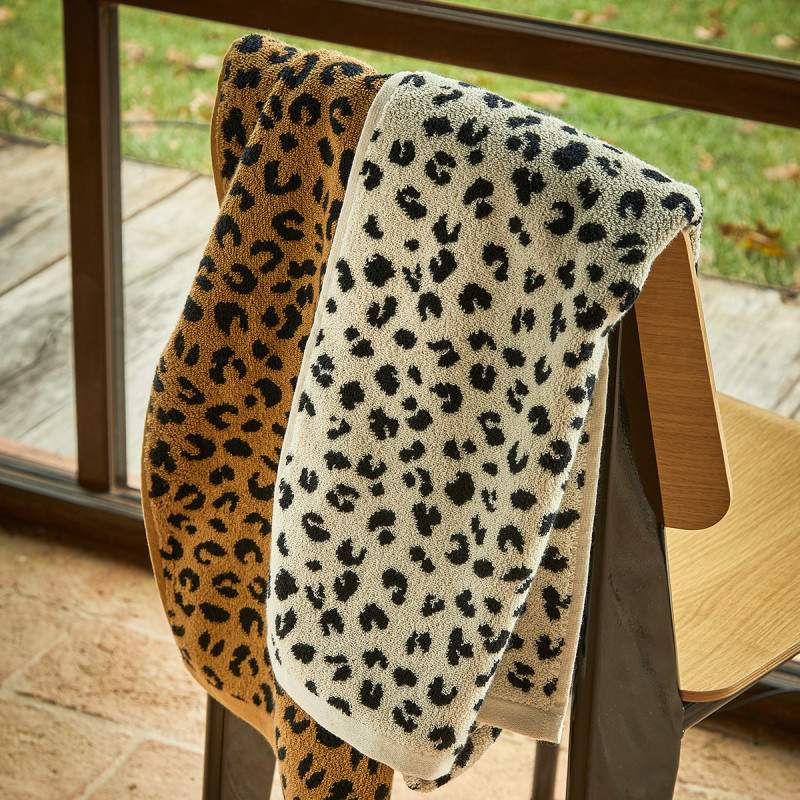 asciugamano con ospite fazzini tabby fantasia maculata beige spugna di cotone