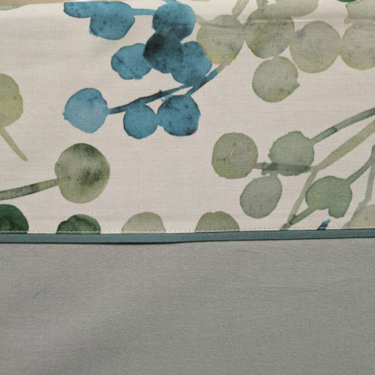 Lenzuolo matrimoniale in flanella di cotone fazzini bacche verde petrolio. fantasia