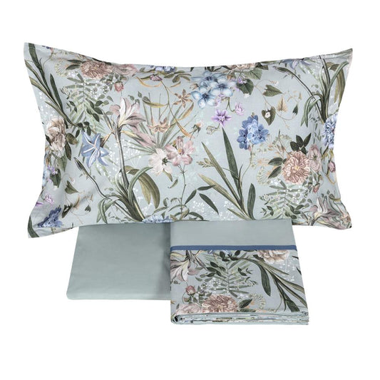 completo lenzuola fazzini vanitas fantasia floreale colore azzurro