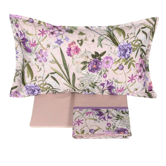 completo lenzuola fazzini vanitas fantasia floreale colore rosa lavanda