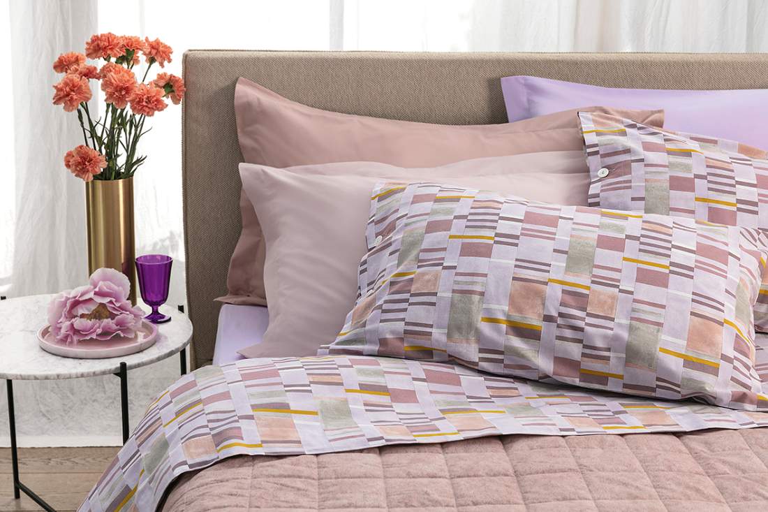 Lenzuolo Flanella Fazzini Klee - fantasia geometrica - flanella di cotone.  Per letto singolo o matrimoniale – Tempesta Home