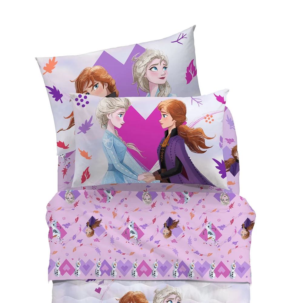 completo lenzuola frozen pink caleffi disney. fantasia rosa per bambina con Elsa, Anna e Olaf