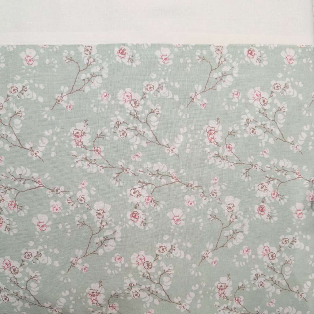 completo lenzuola gabel caracas fantasia fiori chiari su fondo verde salvia letto singolo