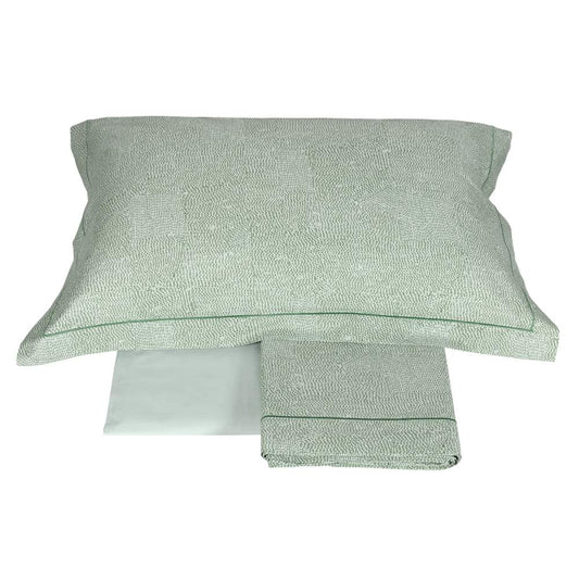 completo lenzuola hidamari fazzini. Microfantasia a puntini colore verde.