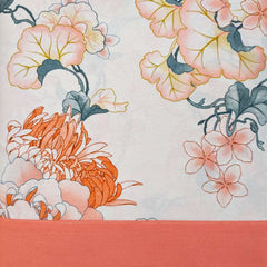 completo lenzuola Sanremo gabel matrimoniale. fantasia fiori arancio sorbetto.