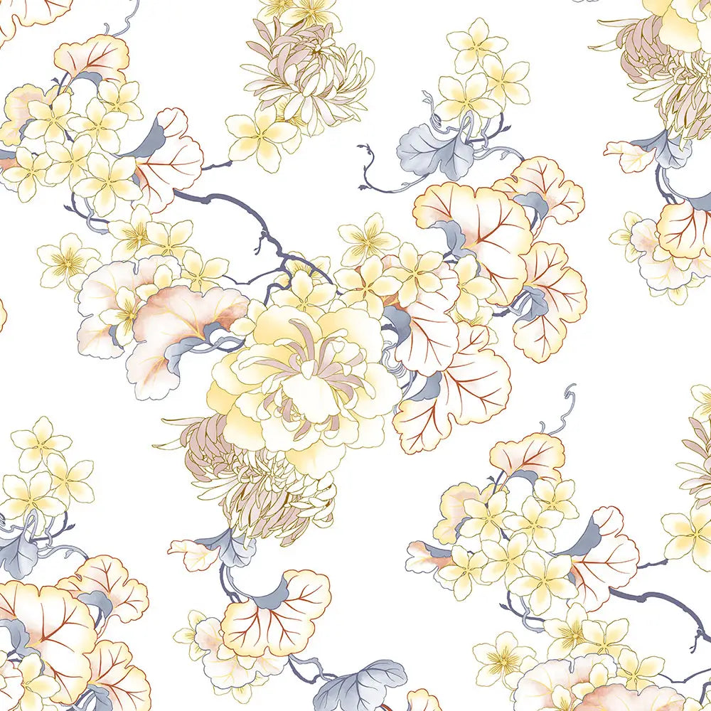 completo lenzuola Sanremo gabel matrimoniale. fantasia fiori giallo vaniglia