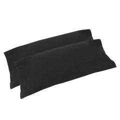 Coppia federe Fazzini Arianna in percalle di puro cotone tinta unita, rifinite con 4 volant. Colore nero