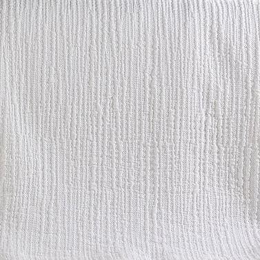 Copriletto estivo caleffi paraggi in cotone tinta unita bianco effetto stropicciato a righe