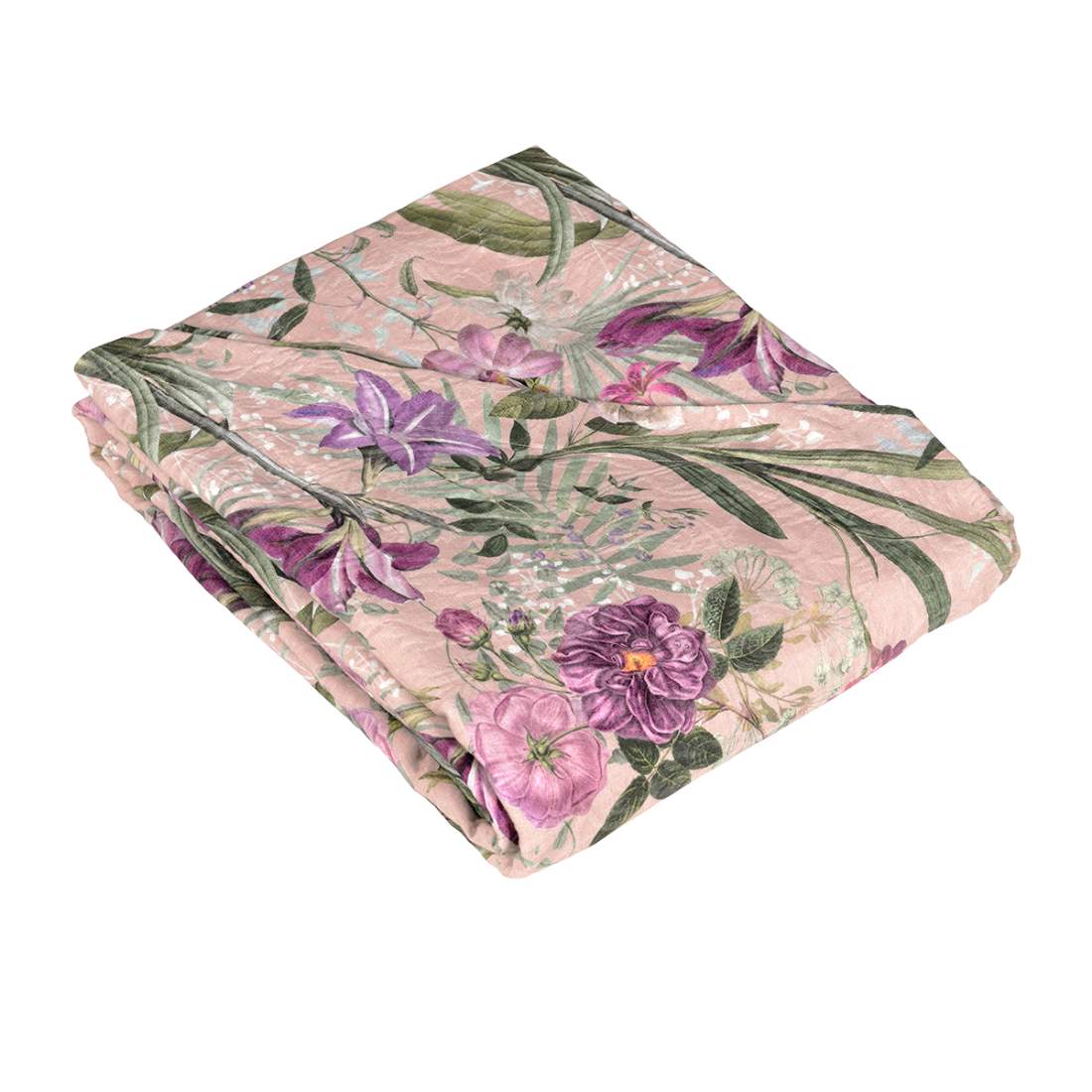 copriletto estivo vanitas fazzini. Fantasia floreale colore lavanda rosa