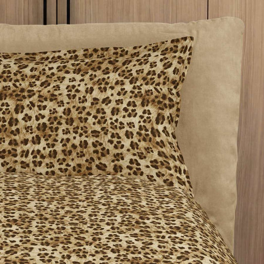 copripiumino tabby fazzini matrimoniale fantasia animalier maculata beige nero percalle di cotone