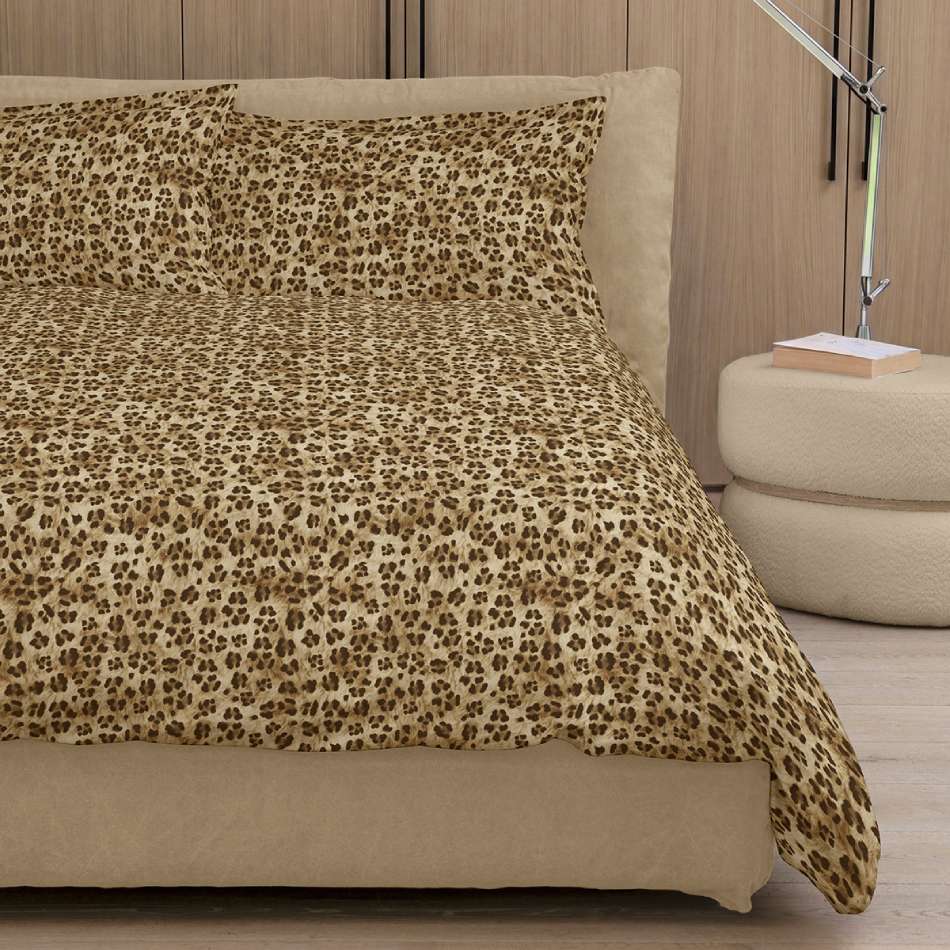 copripiumino tabby fazzini matrimoniale fantasia animalier maculata leopardata 