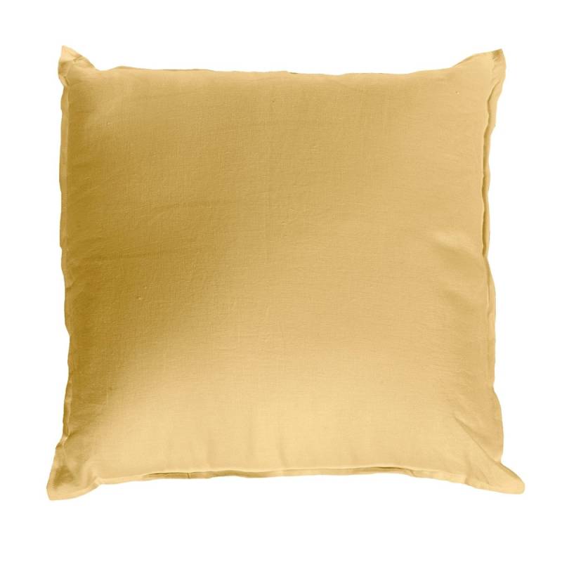 Cuscino arredo Soffio Fazzini in puro lino. Colore giallo ocra