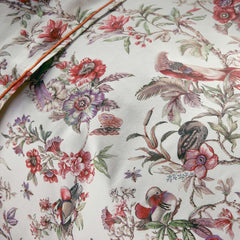 lenzuolo copriletto fazzini birds garden fantasia con fiori e uccelli colore copper rosso
