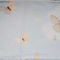 lenzuolo copriletto butterfly. Fantasia con farfalle e fiori su fondo azzurro