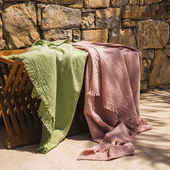 plaid summer fazzini leggero in cotone tinta unita fantasia jacquard