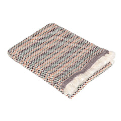 plaid telaio fazzini in cotone intrecciato, colore prugna verde sandalo