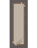 Runner Borbonese Ascot in puro cotone. La corsia Borbonese Ascot è caratterizzata dalla tipica stampa Borbonese a occhio di pernice, incorniciata da diverse fasce di altri colori. Perfetto sia per ambienti moderni che tradizionali. Corsia rettangolare colore grigio piombo antracite con riga rossa, misura 50x150 cm.