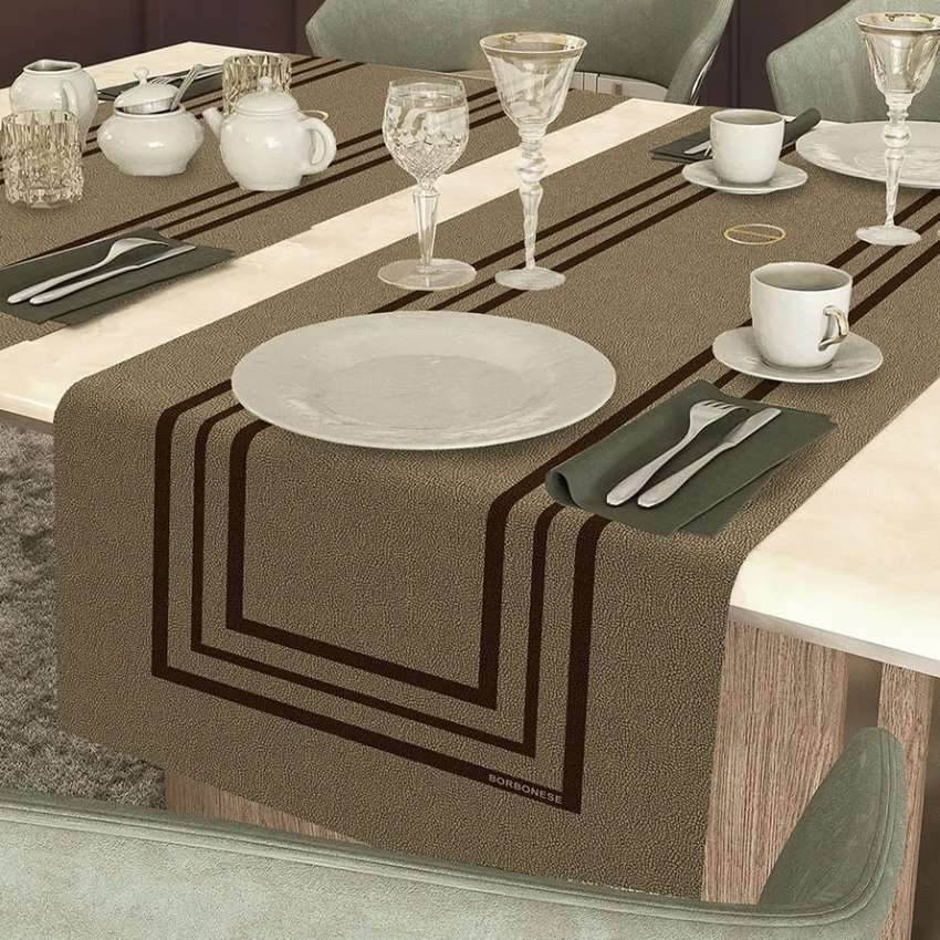 Runner Borbonese Iconic Frame marrone fantasia occhio di pernice con cornici scure