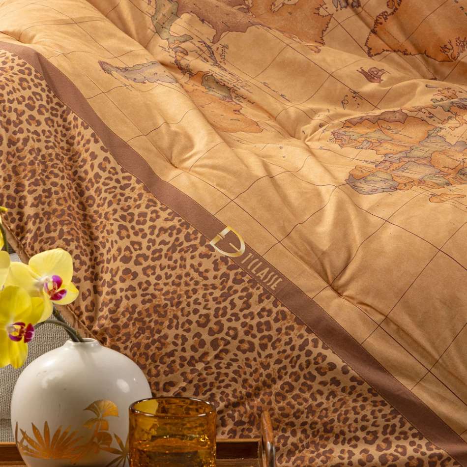 scaldotto geo leopard alviero martini Caleffi in cotone fantasia leopardata cammello