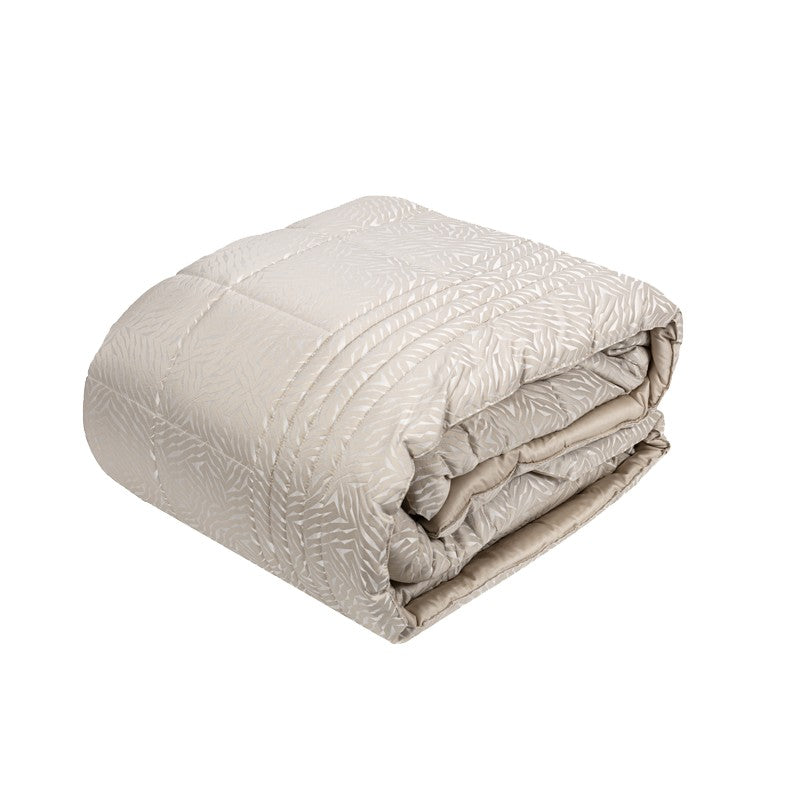 Trapunta 200 g Bosco Verticale di Fazzini Atelier. Fantasia geometrica torrone beige.
